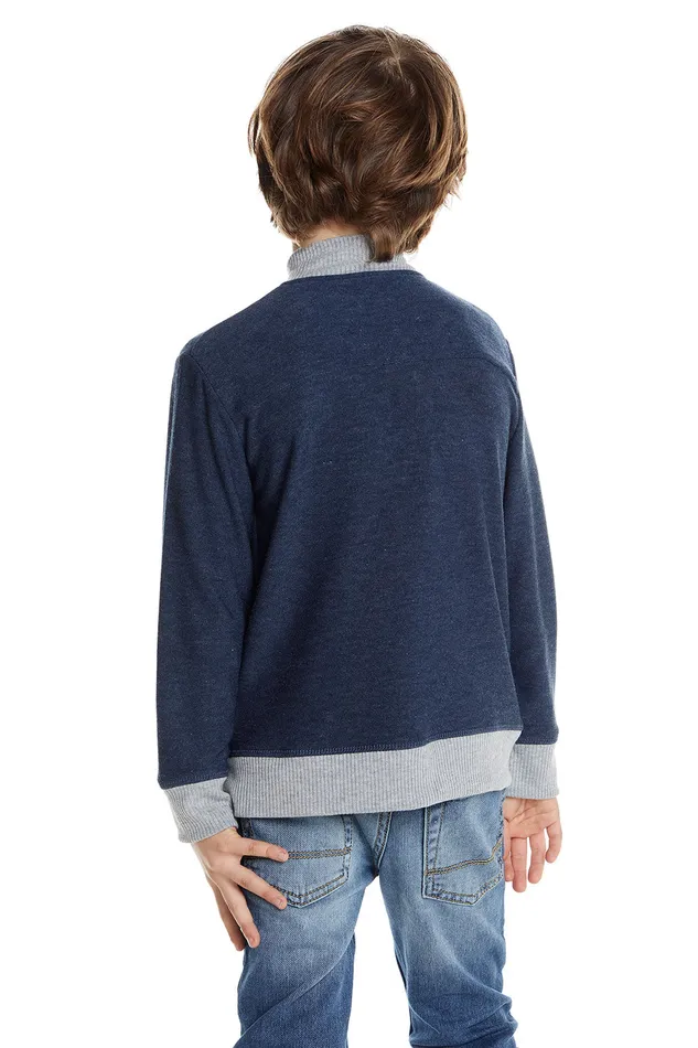 Dresses and Skirts Chaser Brand Boys Love Knit Zip Up Mock Neck Jacket with Rib