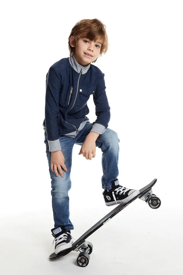 Dresses and Skirts Chaser Brand Boys Love Knit Zip Up Mock Neck Jacket with Rib