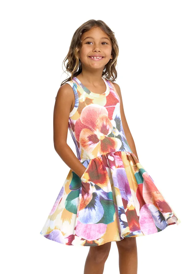 Dresses and Skirts Chaser Brand Girls Heirloom Wovens And Linen Rib Tank Twirl Dress