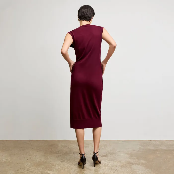 Dresses M M LaFleur Women The Toula Pointelle Dress 8211 Cotton Silk Knit Syrah