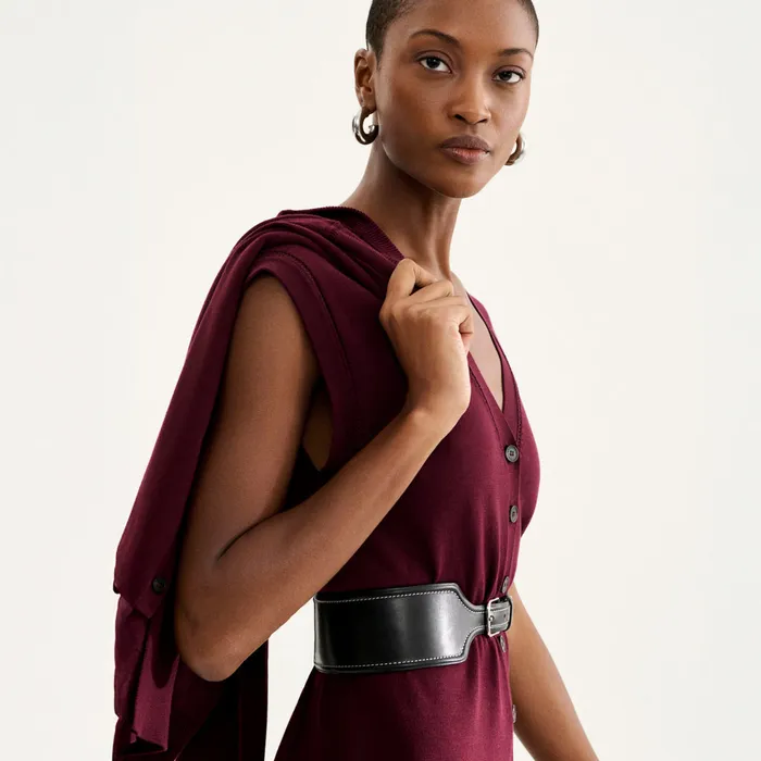 Dresses M M LaFleur Women The Toula Pointelle Dress 8211 Cotton Silk Knit Syrah