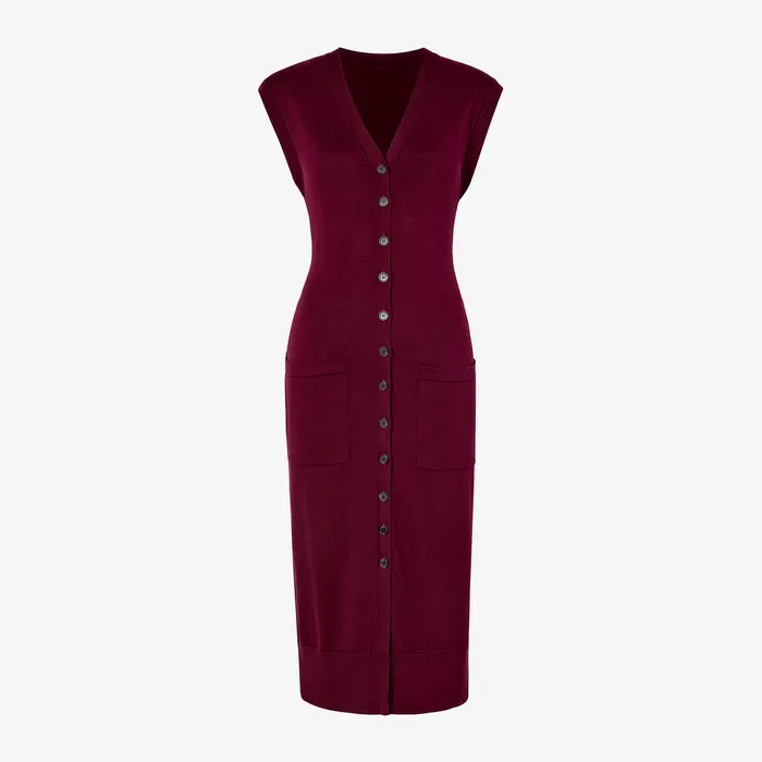 Dresses M M LaFleur Women The Toula Pointelle Dress 8211 Cotton Silk Knit Syrah