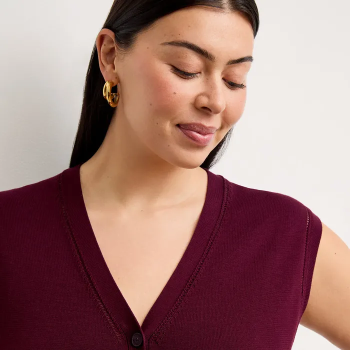 Dresses M M LaFleur Women The Toula Pointelle Dress 8211 Cotton Silk Knit Syrah