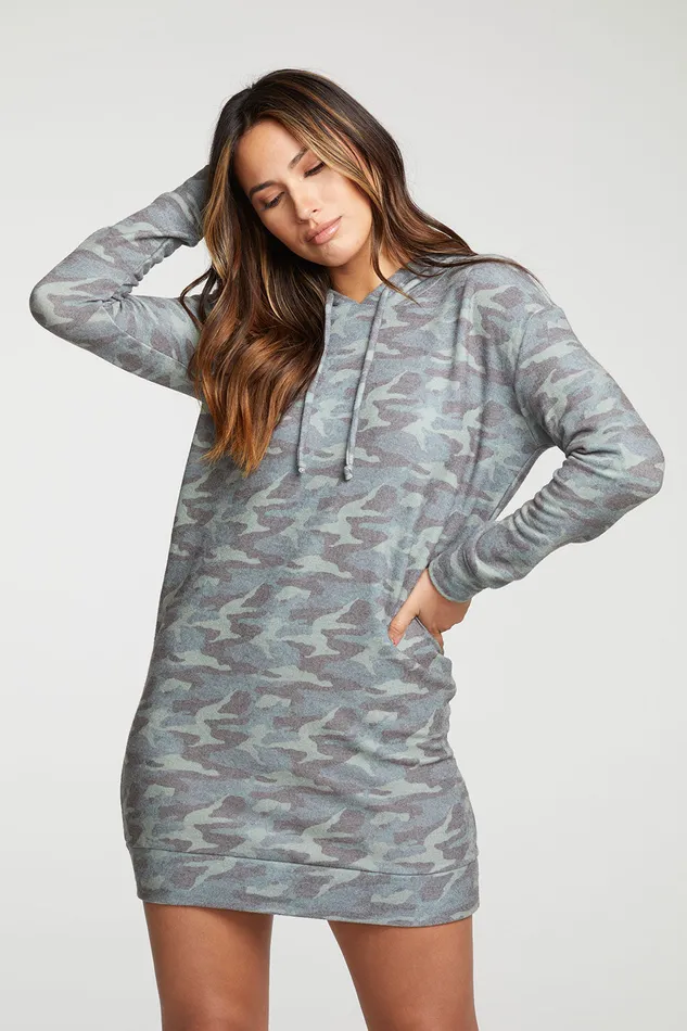 Dresses rPET Bliss Knit Long Sleeve Hooded Dress 8211 Chaser Brand Womens