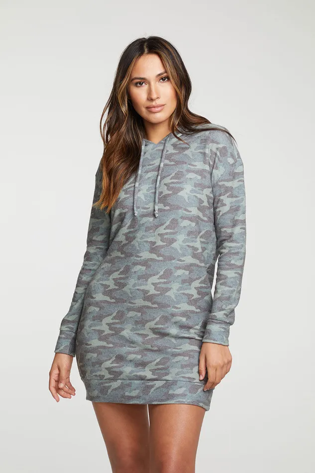 Dresses rPET Bliss Knit Long Sleeve Hooded Dress 8211 Chaser Brand Womens