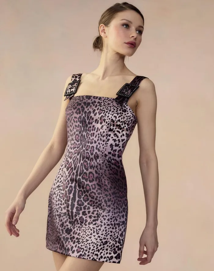Dresses Women Cynthia Rowley Leopardess Satin Dress