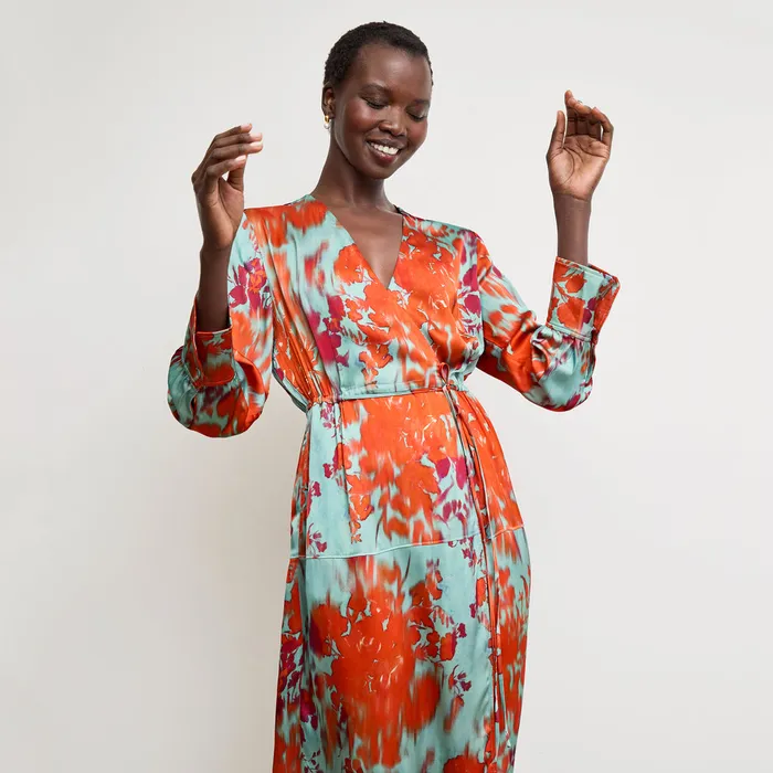 Dresses Women The Deana Wrap Dress 8211 Printed Viscose Ombre Floral M M LaFleur