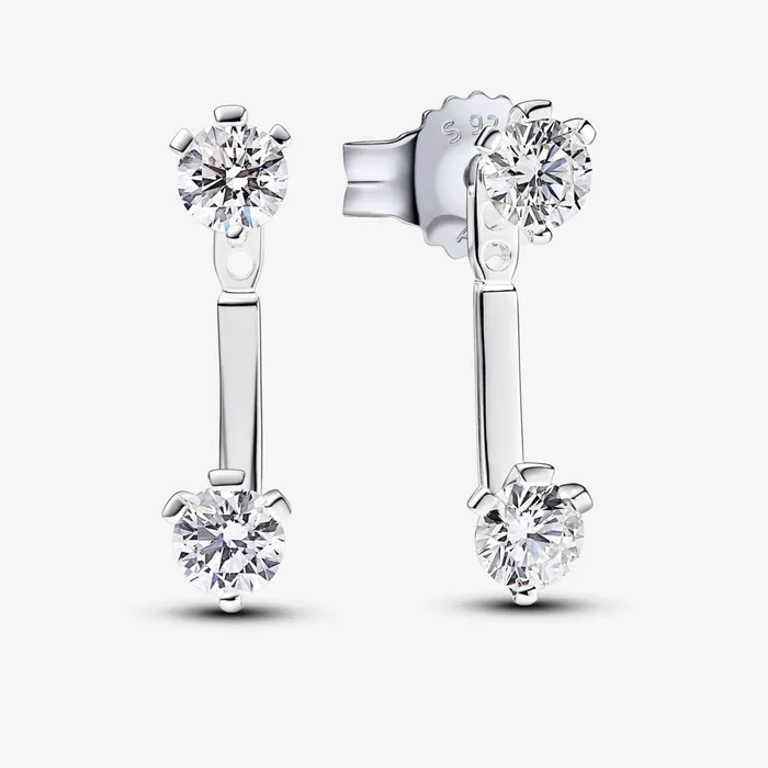 Drop Earrings Women Pandora Online Nova Sterling Silver Labgrown Diamond Stud Drop Jacket Earrings