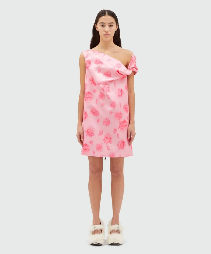 Duchesse Short Sleeveless Dress With Rose Print Women MSGM Dresses