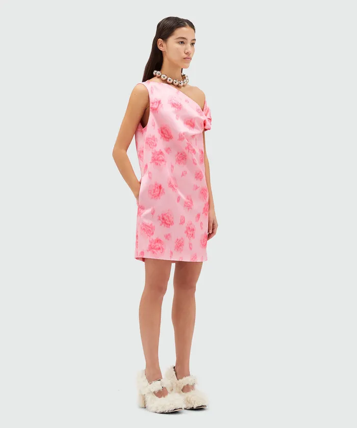 Duchesse Short Sleeveless Dress With Rose Print Women MSGM Dresses