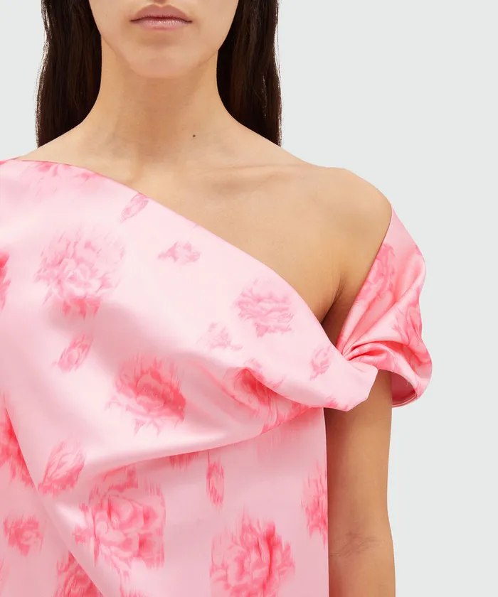 Duchesse Short Sleeveless Dress With Rose Print Women MSGM Dresses