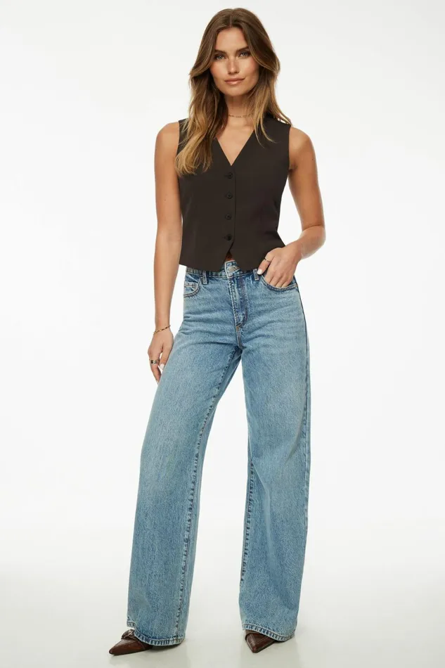 Dynamite Blazers and Vests Women Millie Tailored Four Button Vest Brown