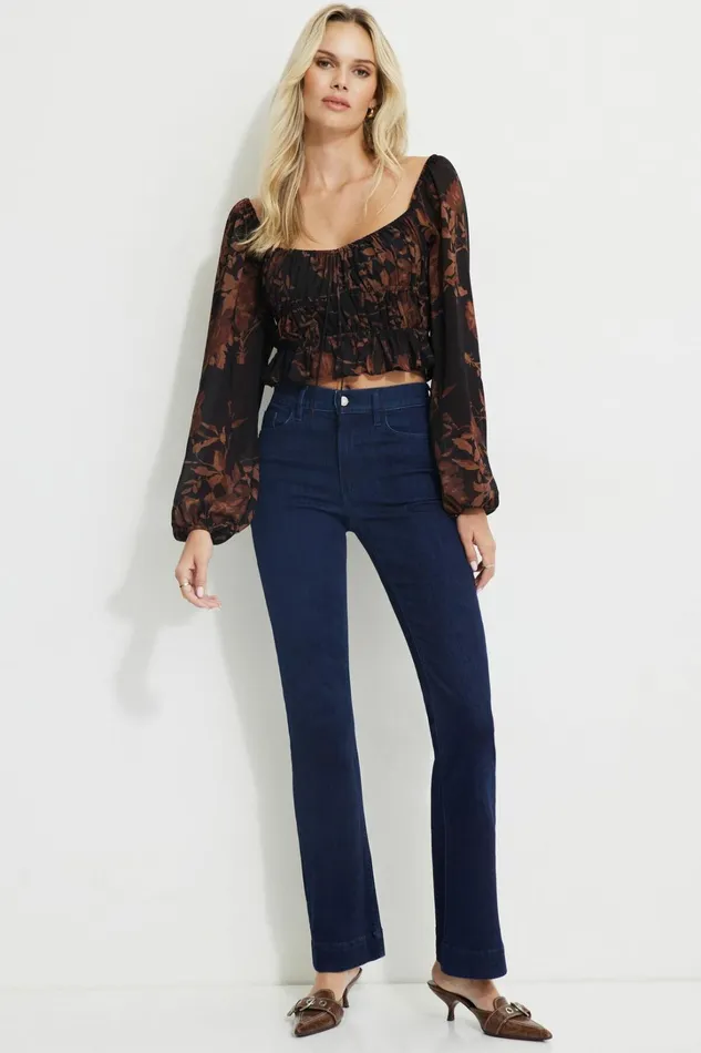 Dynamite Blouses and Tops Women Marilena Front Tie Blouse Orange