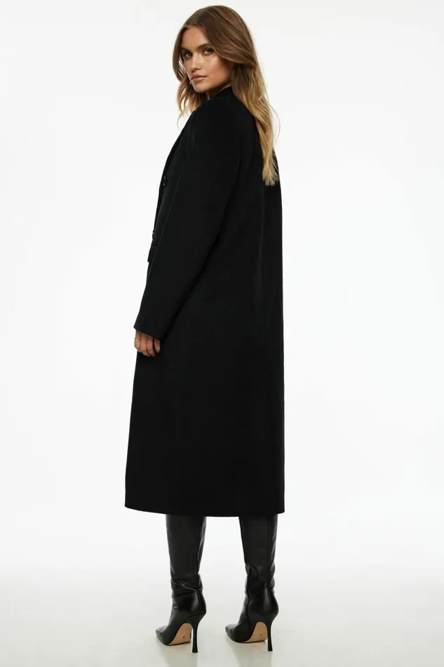 Dynamite Coats and Jackets Women Double Breasted Wool Coat Gray