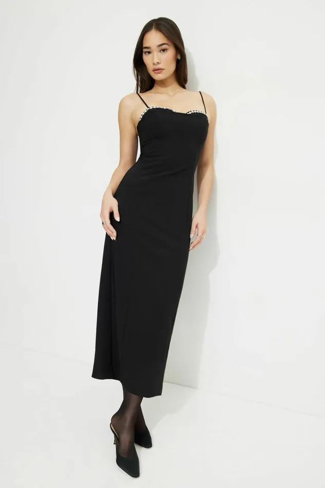 Dynamite Dresses and Jumpsuits Women Embellished Sweetheart Maxi Dress Black