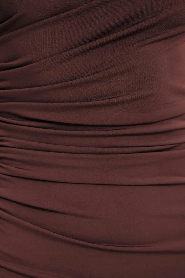 Dynamite Dresses and Jumpsuits Women Jersey Draped Maxi Dress BURGUNDY