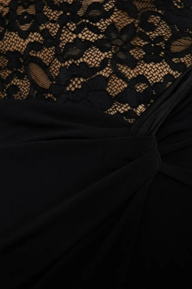 Dynamite Dresses and Jumpsuits Women Lace Mix Media Maxi Tube Dress Black