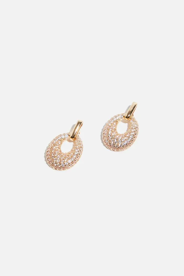 Dynamite Earrings Women Gemmed Mini Door Knocker Earrings White