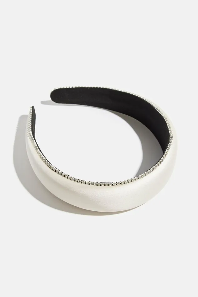 Dynamite Hair Accessories Women Satin Gem Headband White