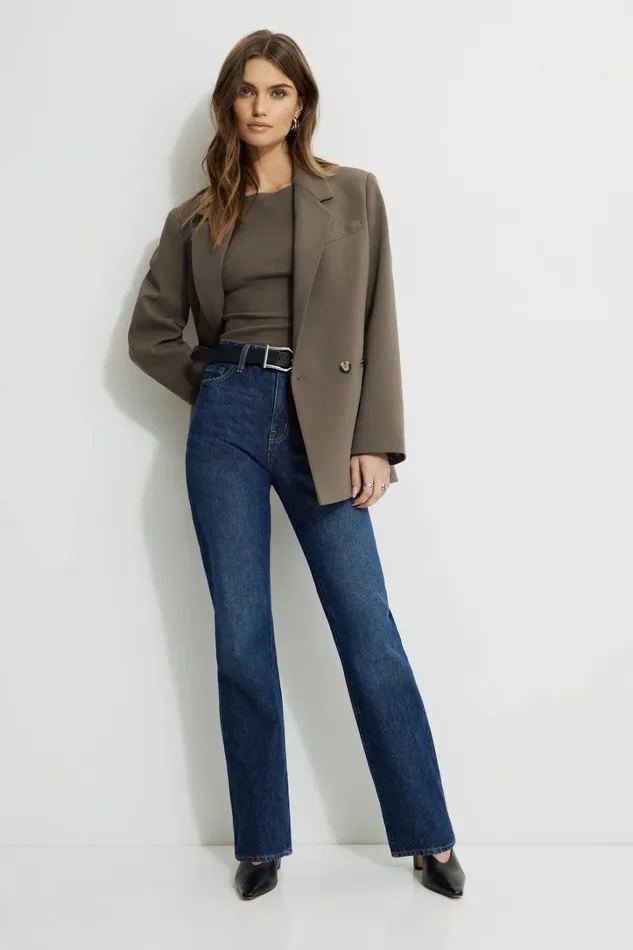 Dynamite Jeans and Denim Women Cara High Rise Straight Jeans Blue