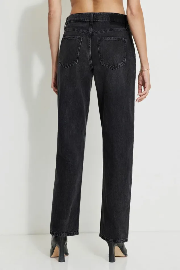 Dynamite Jeans and Denim Women Mika Relaxed Straight Jeans Black