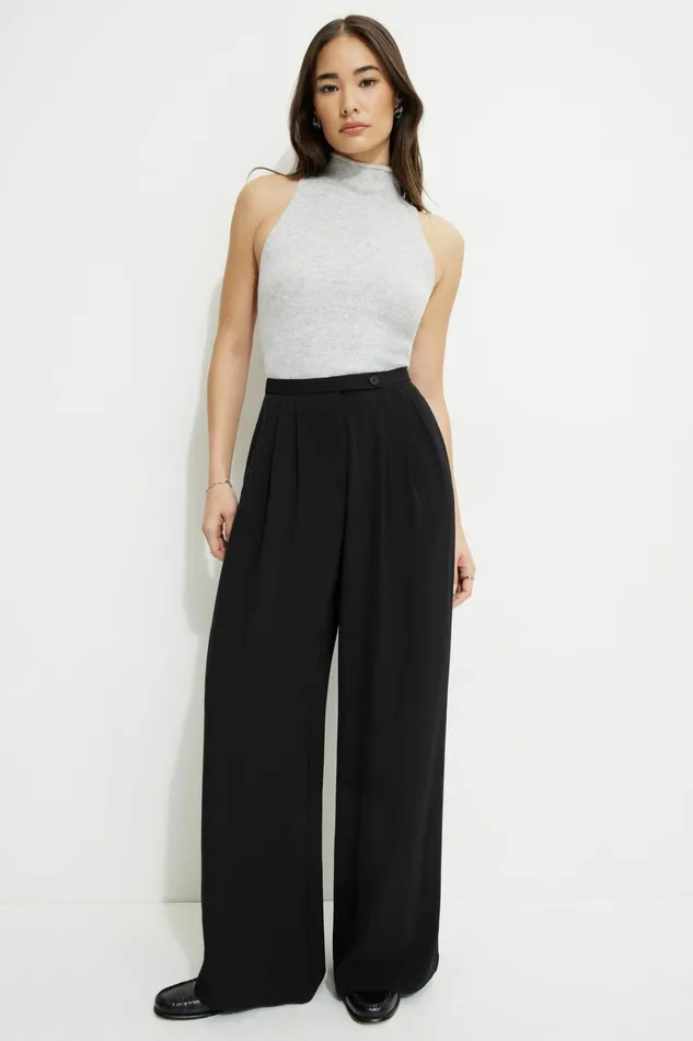 Dynamite Pants Women Fluid Wide Leg Pants Black