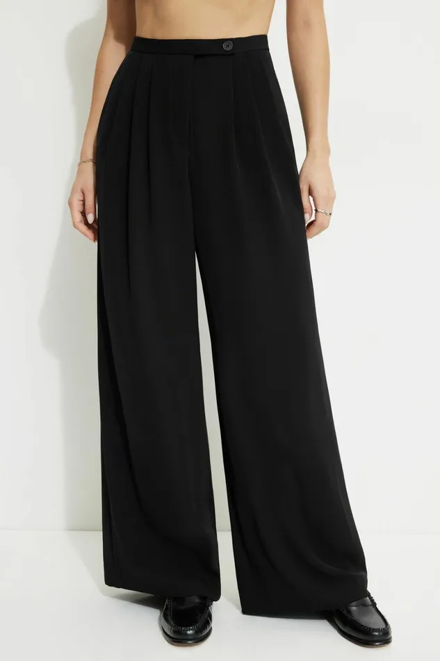 Dynamite Pants Women Fluid Wide Leg Pants Black