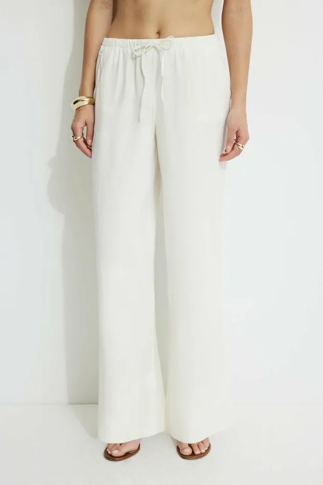 Dynamite Pants Women Leo Linen Pants Beige