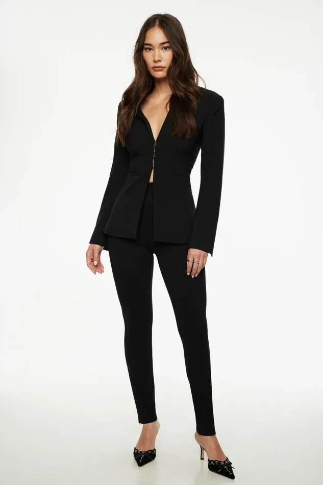 Dynamite Pants Women Slim Zip Hem Pants Black