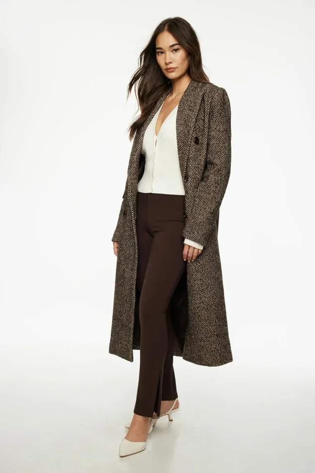 Dynamite Pants Women Slim Zip Hem Pants Brown