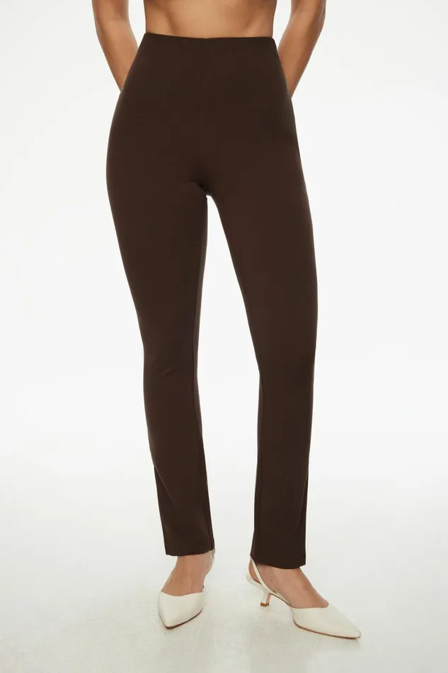 Dynamite Pants Women Slim Zip Hem Pants Brown