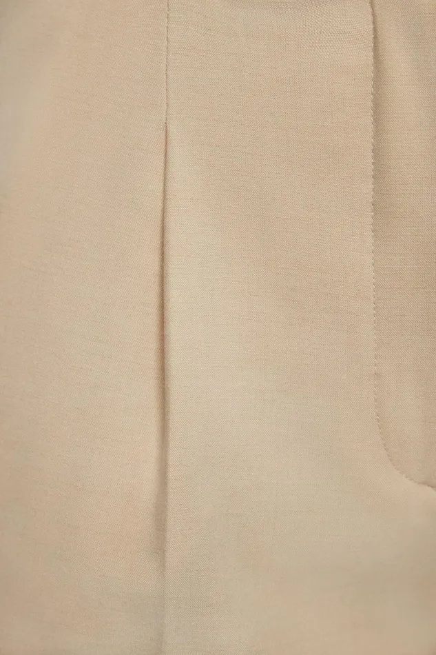 Dynamite Pants Women Sofia Pleated Straight Leg Pants Beige