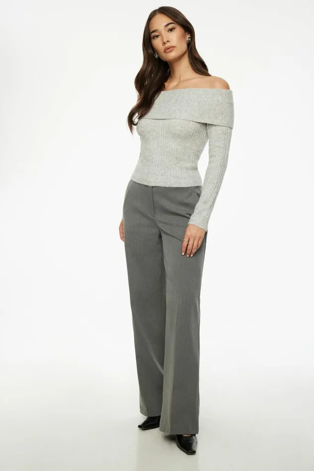 Dynamite Pants Women Yasmin Straight Leg Pants Gray