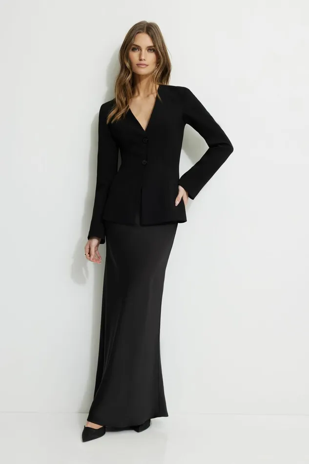 Dynamite Skirts and Skorts Women Cary Slip Maxi Skirt BLACK