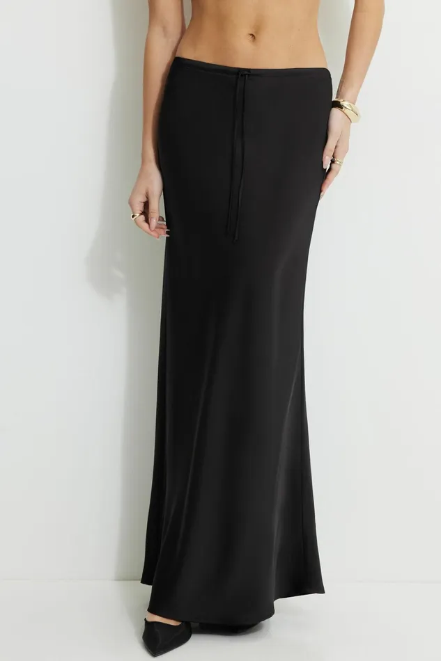 Dynamite Skirts and Skorts Women Cary Slip Maxi Skirt BLACK