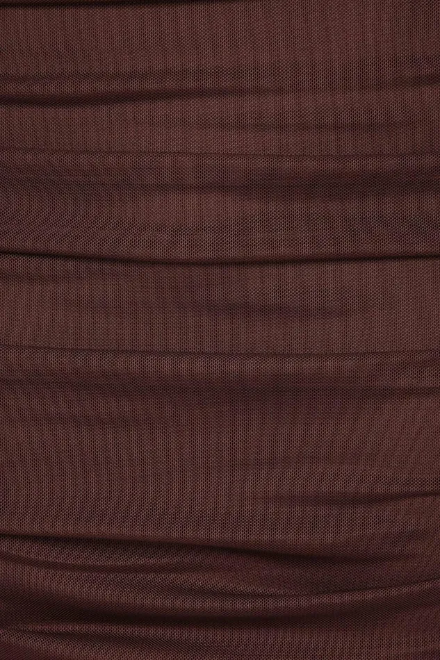 Dynamite Skirts and Skorts Women Ruched Mesh Maxi Skirt Burgundy