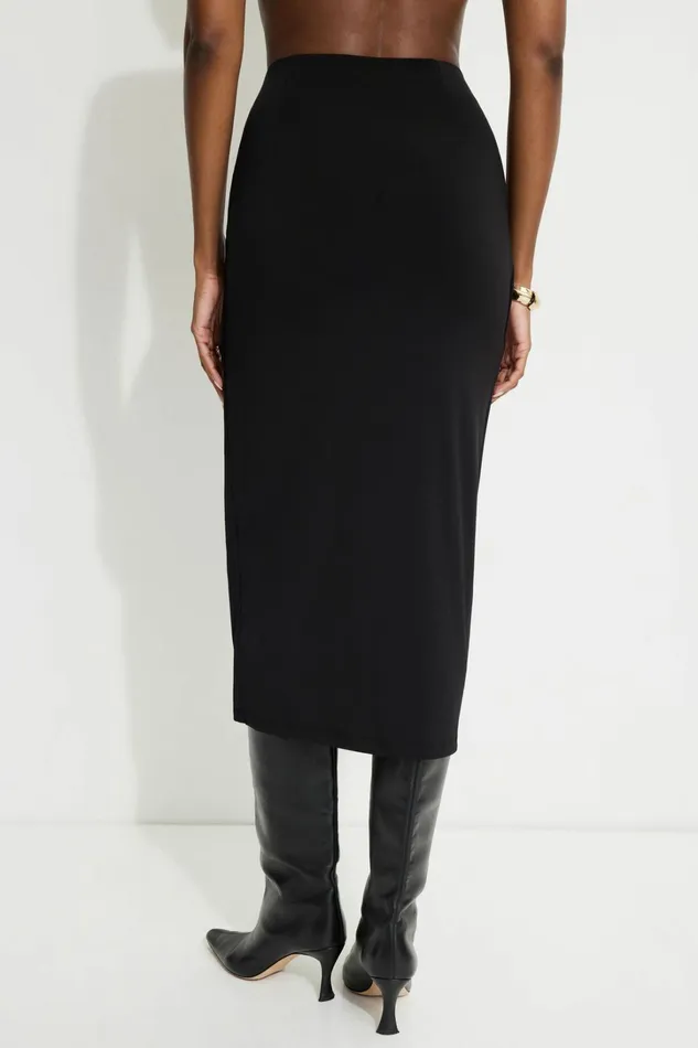 Dynamite Skirts and Skorts Women Sculpt Wrap Midi Skirt BLACK