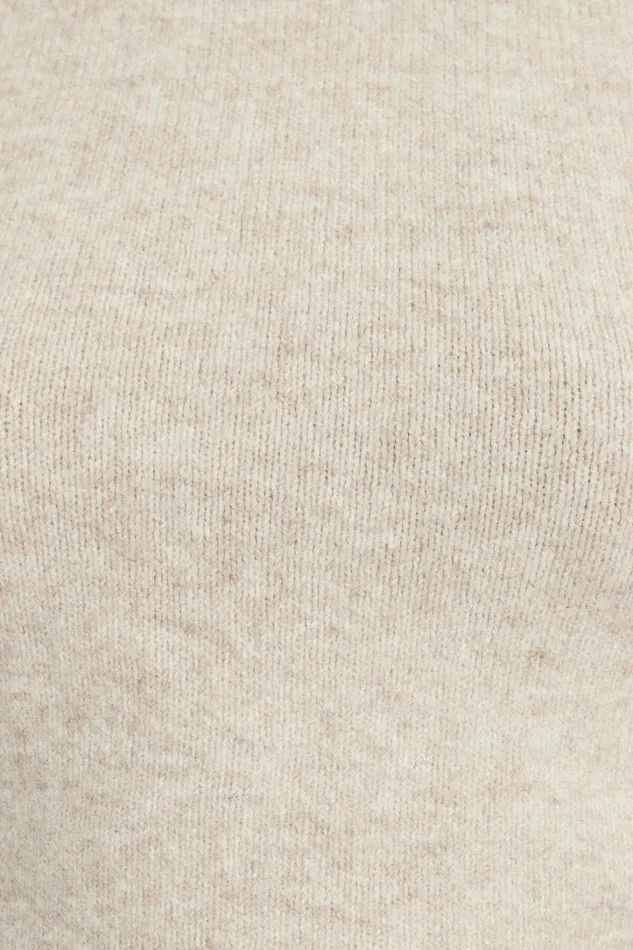 Dynamite Tops Women Heavenlyarn Mock Neck Tank Top Beige
