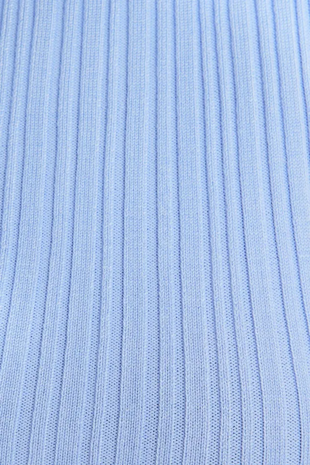 Dynamite Tops Women Ribbed Boat Neck Tank Top Blue
