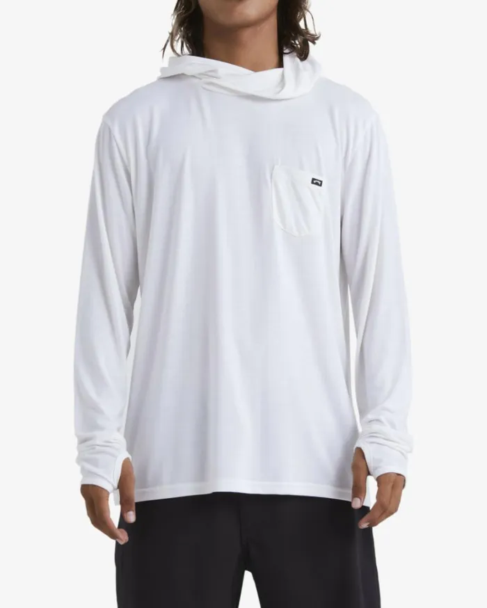 Eclipse Hooded Long Sleeve Surf TShirt White Men Billabong TShirts
