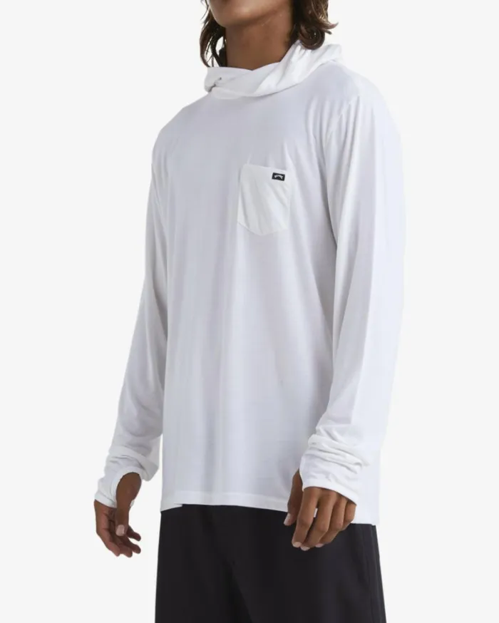 Eclipse Hooded Long Sleeve Surf TShirt White Men Billabong TShirts