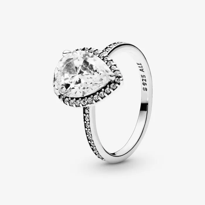 Engagement Rings Women Pandora Sparkling Teardrop Halo Ring