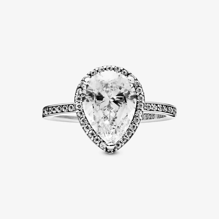Engagement Rings Women Pandora Sparkling Teardrop Halo Ring