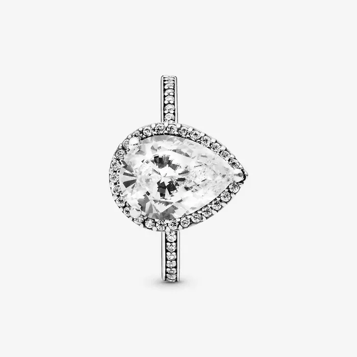 Engagement Rings Women Pandora Sparkling Teardrop Halo Ring