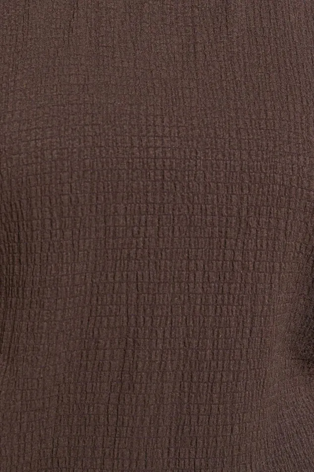 Enzo Top 8211 Flutter Sleeve Scoop Neck Top In Dark Oak Women Showpo Tops