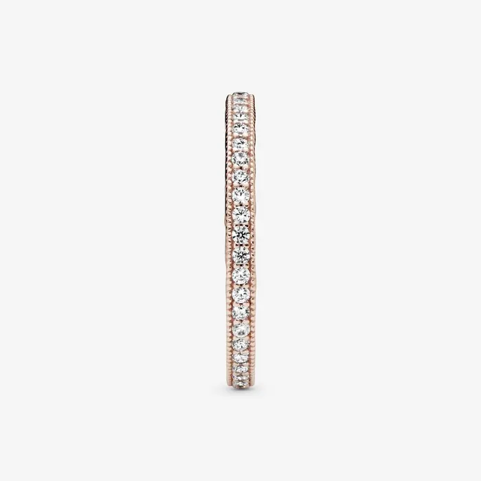 Eternity Rings Women Pandora Sparkle and Hearts Ring Rose Gold Plated