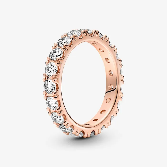 Eternity Rings Women Pandora Sparkling Row Eternity Ring Rose Gold Plated