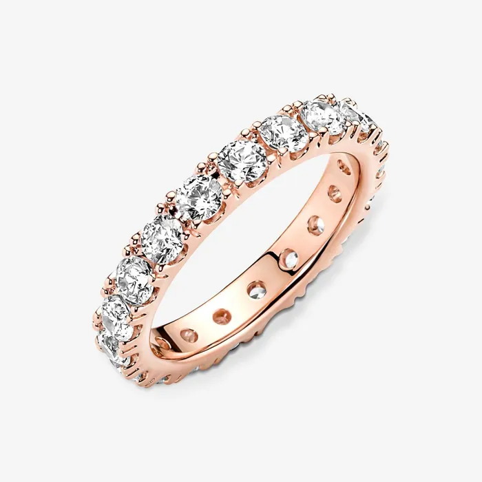 Eternity Rings Women Pandora Sparkling Row Eternity Ring Rose Gold Plated