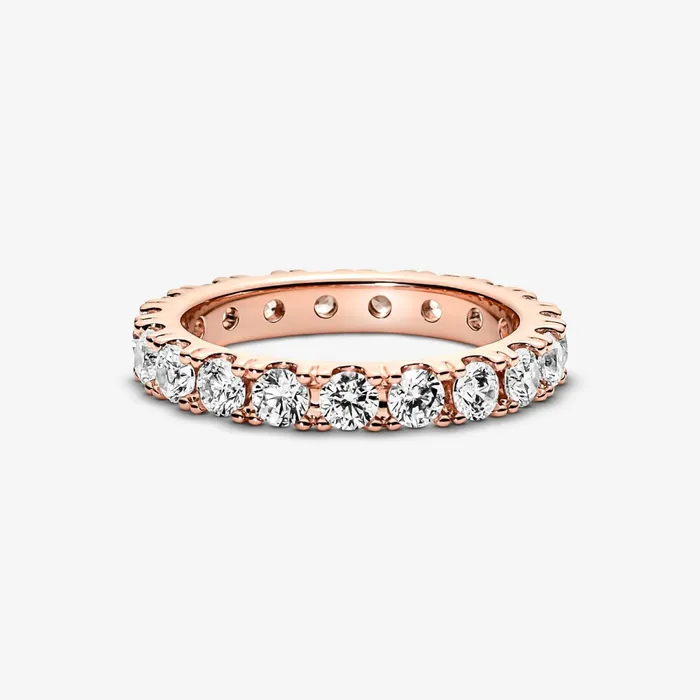 Eternity Rings Women Pandora Sparkling Row Eternity Ring Rose Gold Plated