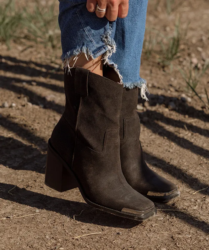 Falon Boots Espresso Distressed Leather Women Dolce Vita Boots and Booties